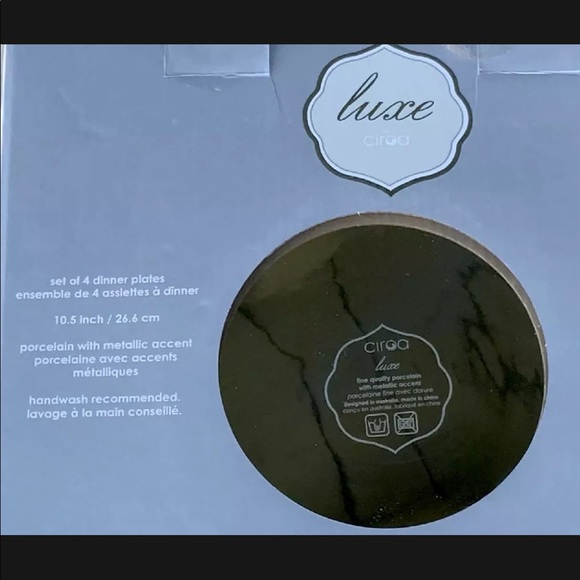 CIROA LUXE DINNER PLATES SILVER METALLIC DIAMOND NEW - Picture 6 of 6